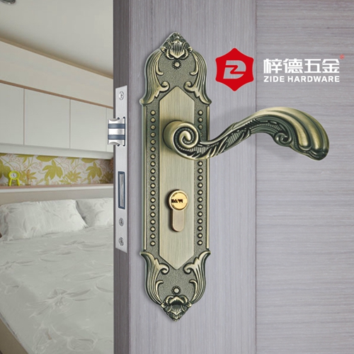 鋅合金分體面板木門鎖58611