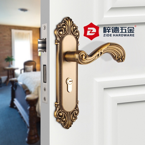 鋅合金面板靜音臥室門鎖51608