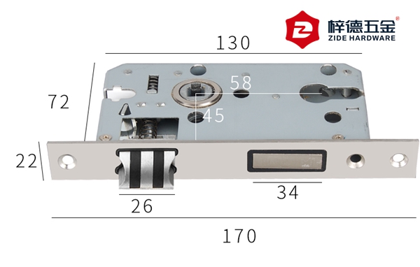 58室內(nèi)門鎖鎖體參數(shù)