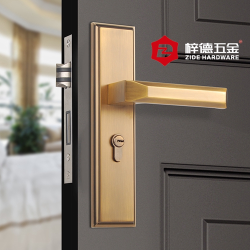 鋅合金面板實(shí)木門鎖具65001