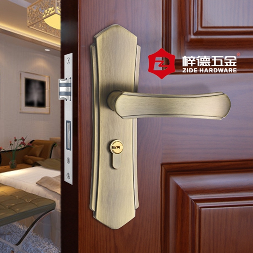 鋅合金面板實(shí)木門鎖具65002