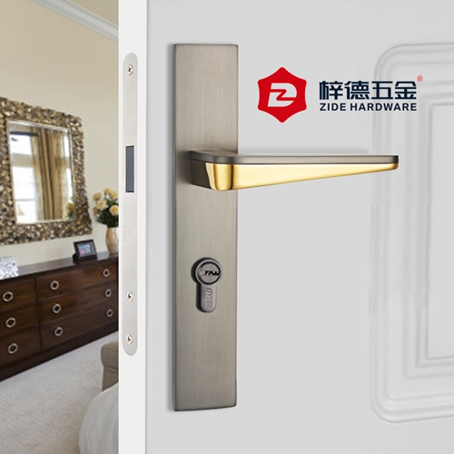 現(xiàn)代簡(jiǎn)約鋅合金面板實(shí)木門(mén)鎖87353